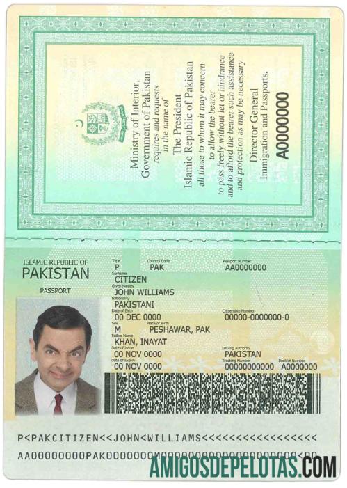 Passaporte do Paquistão modelo